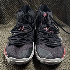 Black and Red Kyrie Irving High-Top Sneakers